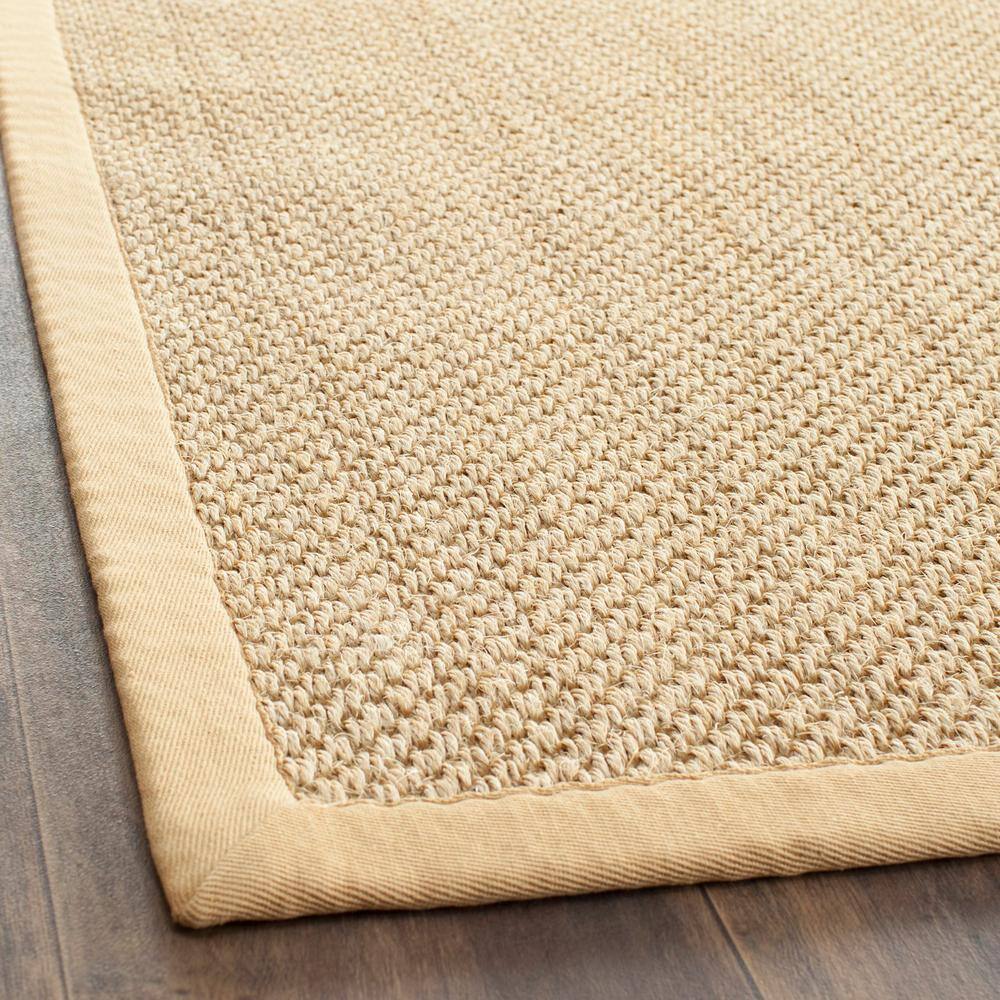 Maize and Wheat Sisal Square Area Rug with Non-Slip Backing