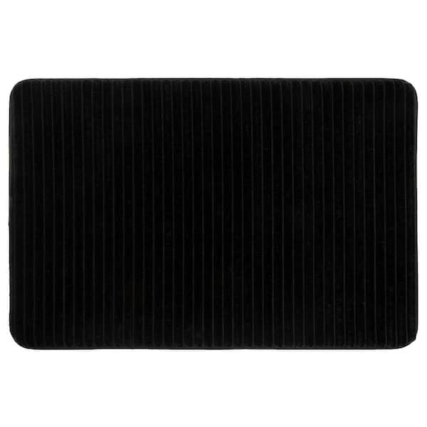 Betus Black 17 in. x 24 in. Luxury Memory Foam Bath Mat Luxurious