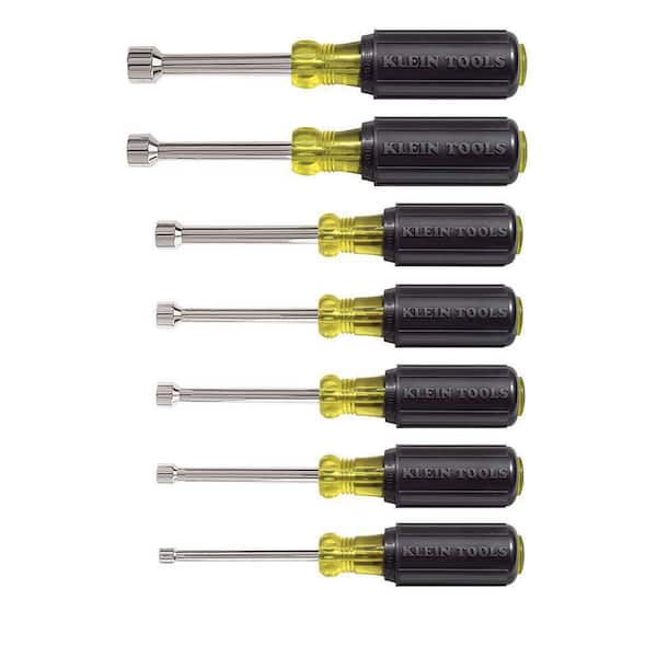 Klein Tools Nut Driver Set, 3-Inch Shafts, Cushion-Grip, 7-Piece