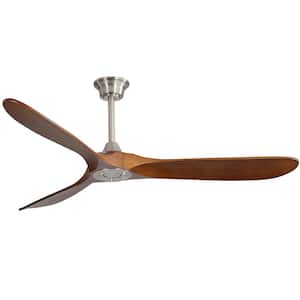 60 in. Indoor/Outdoor Wood Ceiling Fan with Remote Control and Reversible Motor