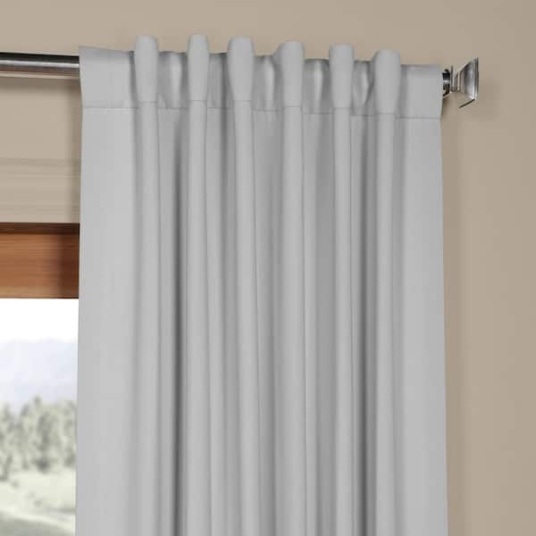 Creative Home Ideas Tobie Light Grey Jacquard Polyester 38 in. W x 108 in.  L Back Tab Blackout Curtain (2-Panels with 2-Tiebacks) YMC016472 - The Home  Depot