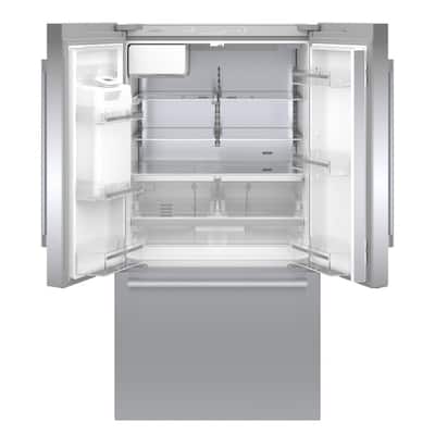 500 Series 26 cu ft 3-Door French Door Refrigerator in Stainless Steel w/ Ice and Water, Bottom Freezer, Standard Depth
