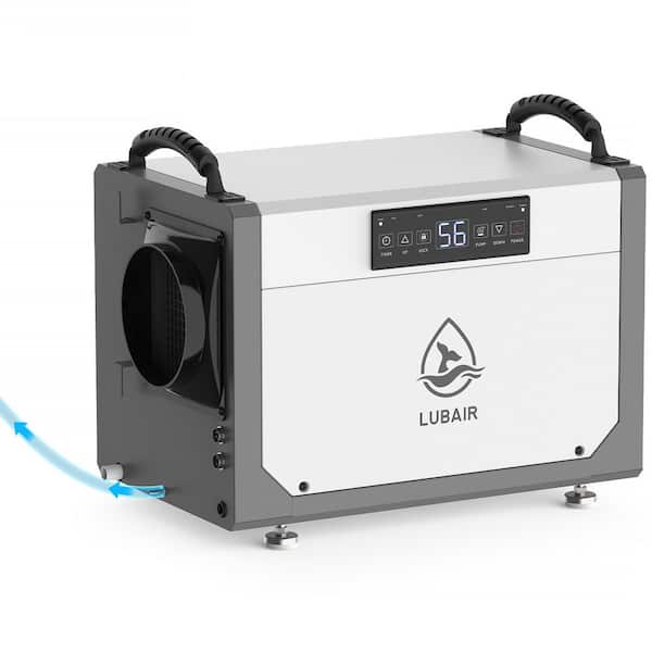 113 pt. 6000 sq. ft. Bucketless Quiet Dehumidifier w/ Pump for Basement, Crawlspace, Auto Defrost Memory Starting White