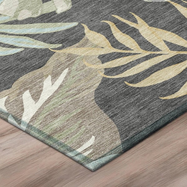 Chantille Machine Washable Indoor/Outdoor Abstract ACN3090 Graphite 2 ft. x 3 ft. Accent Rug