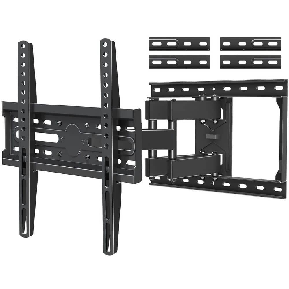 Retractable Full Motion Wall Mount for 32 in. - 65 in. TVs Dual Arms Swivel Tilt Fits 16 18 24 Studs VESA 400 x 400 mm