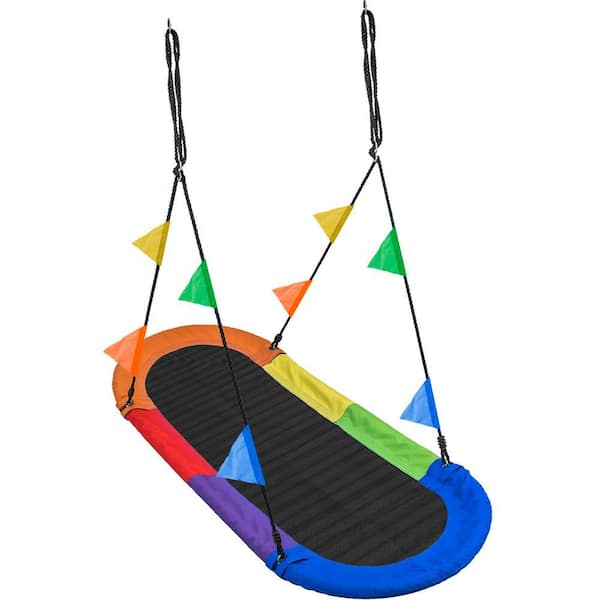 Sorbus 66 in. Disc Swing for Kids Blue Trampoline Net Multi-Person