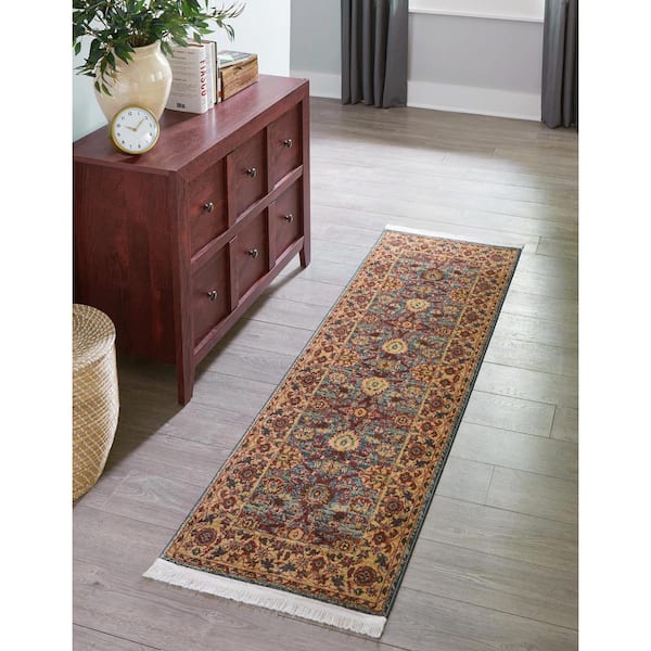 Edinburgh Monroe Blue 2' 7 x 10' 0 Runner Rug