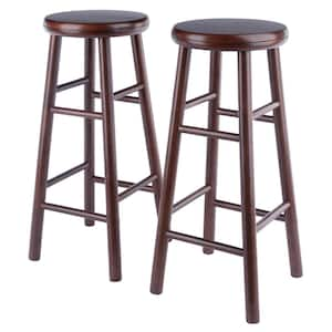 Shelby 29 in. Walnut Backless Swivel Seat Bar Stool (Set of 2)