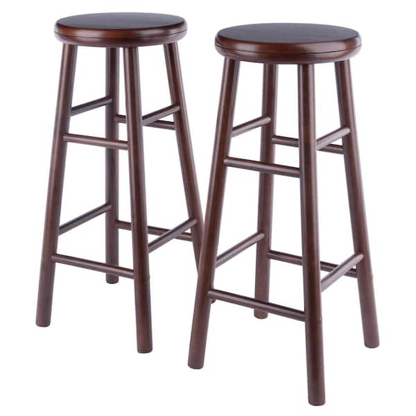 WINSOME WOOD Shelby 29 in. Walnut Backless Swivel Seat Bar Stool (Set of 2)