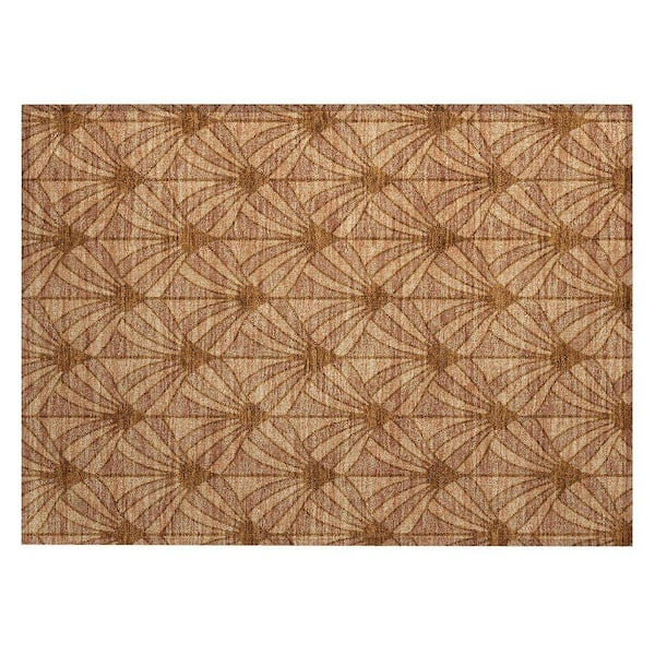 Chantille Machine Washable Indoor/Outdoor Abstract ACN2426 Paprika 2 ft. x 3 ft. Accent Rug