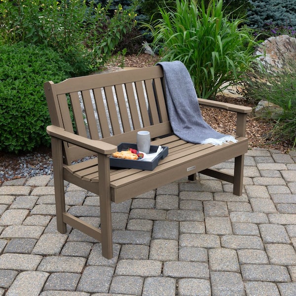 4 ft. 2-Person Woodland Brown Recycled Plastic Outdoor Garden Bench