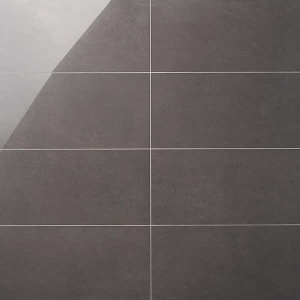 Ivy Hill Tile Technique Gray 12 in. x 24 in. Polished Porcelain Floor and Wall Tile (9.68 sq. ft./Case)