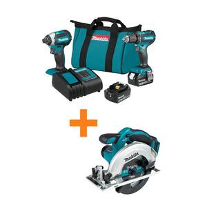 18V LXT Lithium-ion Brushless Cordless 2-Piece Combo Kit 3.0Ah with bonus 18V LXT 6-1/2 in. Lightweight Circular Saw