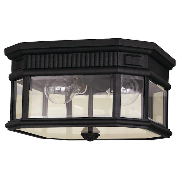 Generation Lighting Cotswold Lane 2-Light Black Outdoor Ceiling Fixture
