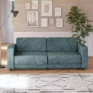 Allie Corduroy 82 in. Futon Sofa Bed, Green Corduroy