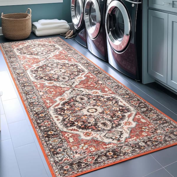Kings Court Zazzu Traditional Medallion Washable, Multi 2 ft. 7 in. x 9 ft. 10 in. Runner, Area Rug