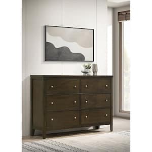 Wilkes Dark Cocoa 6-drawer 56.25 in. Dresser Cabinet