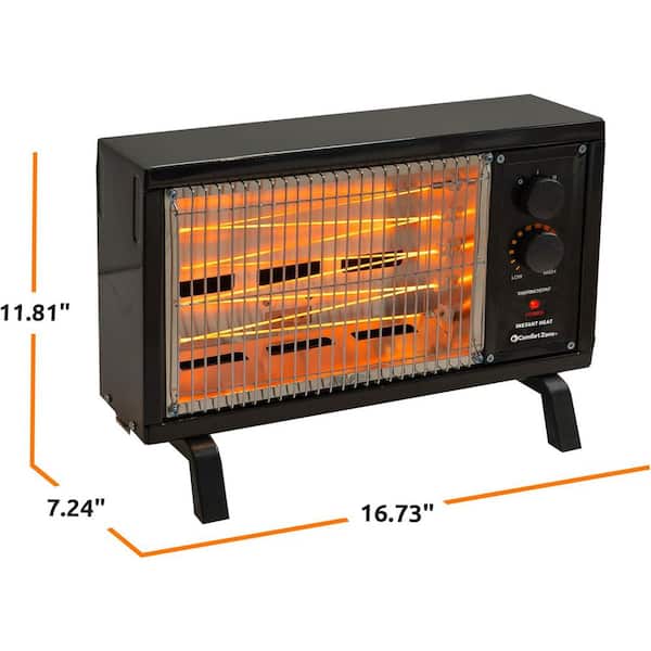 Comfort Zone 1500W Black Indoor Electric Wire Element Infrared