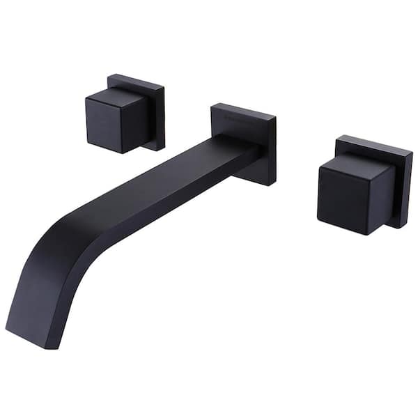 Boyel Living Modern 2-Handle Wall-Mounted Bathroom Faucet in Matte Black