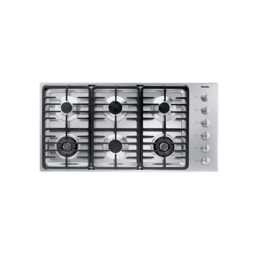 Miele 42 in. Gas Cooktop Propane Ready (LP) in Stainless Steel with 6