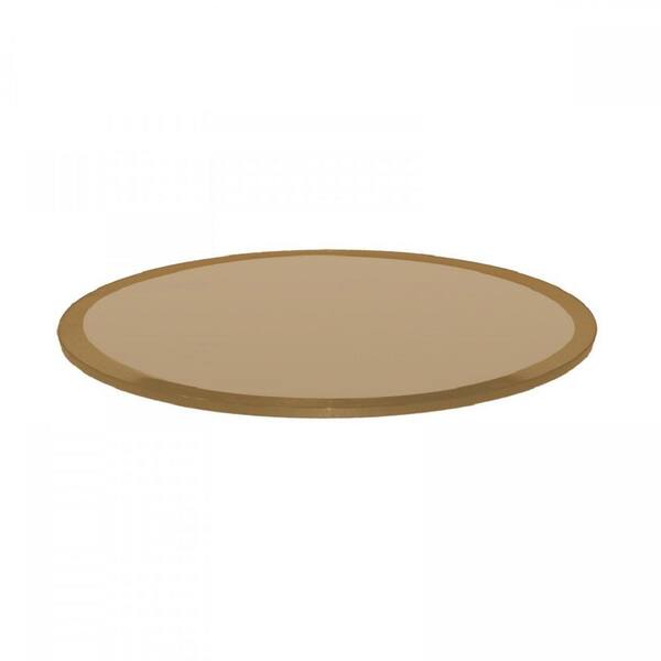 Fab Glass and Mirror 24 in. Round 1/2 in. Thick Beveled Tempered Bronze Glass Table Top