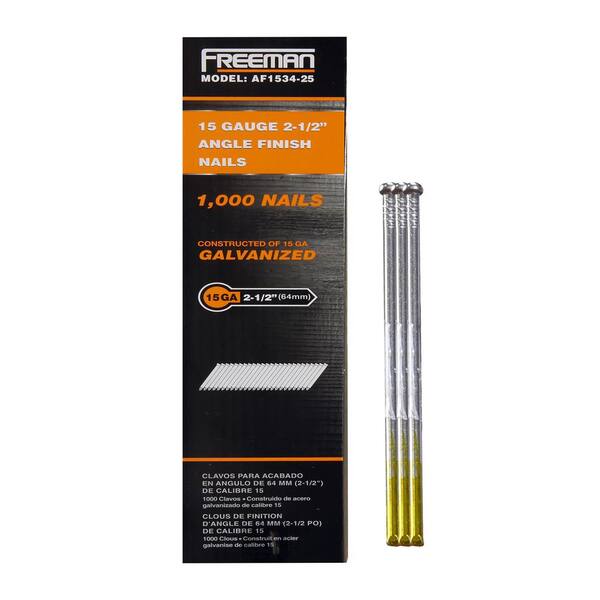 Finishing Nailer SITLDY 15 Gauge 304 Stainless Steel DA Angled Finish Nails - 1200-Piece Assorted Size Pack DA Angled Nails