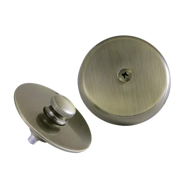 Kingston Brass Trimscape Tub Drain Stopper with Overflow Plate Replacement Trim Kit, Antique Brass