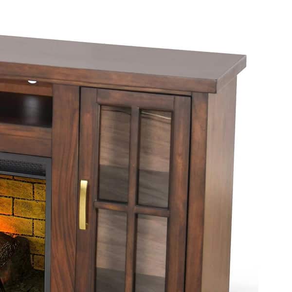 Benjara Gery Dark Brown TV Stand Console Fits TVs up to 85 in
