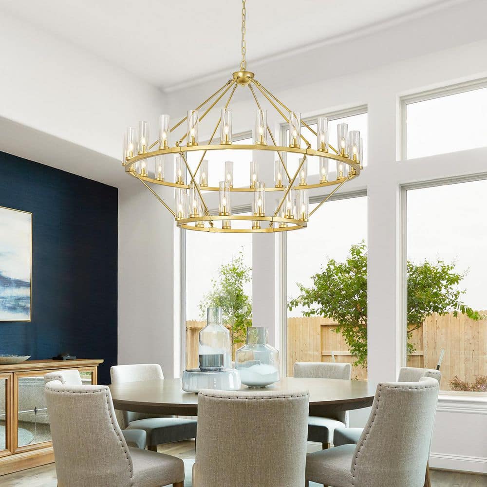 ZHLWIN Home Lighting 62.99 in. 36-Light Gold-24-12Light Round