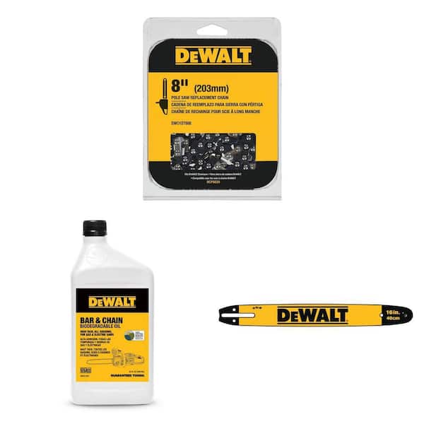 8 in. Pole Pruning Chainsaw Chain (34 Link), 16 oz. Bar and Chain Oil, and 16 in. Chainsaw Bar Combo