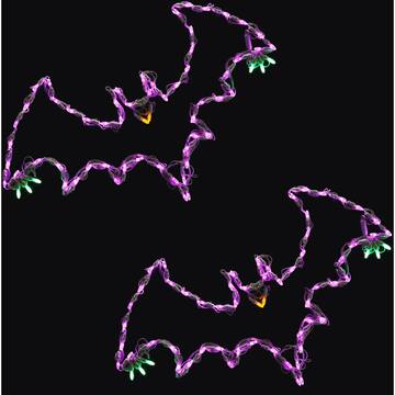 Flying Bats Indoor/Outdoor LED Halloween Window Lights (Set of 2)