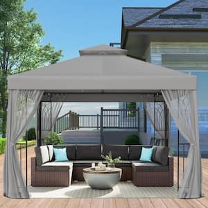 10 ft. x 10 ft. Outdoor Patio Gazebo Canopy Tent with Ventilated Double Roof and Mosquito Net