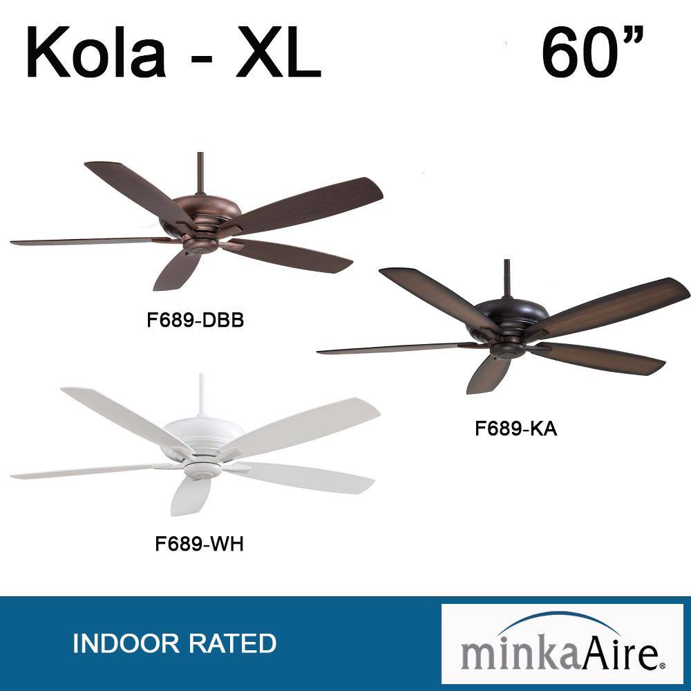 Kola-XL 60-Inch White Ceiling Fan with Remote Control