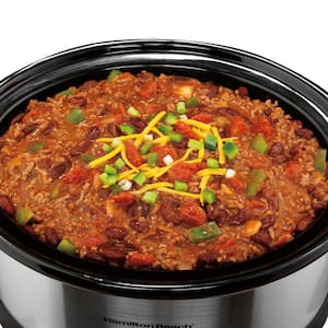 Hamilton Beach 4 Qt. Black Chrome Slow Cooker with Temperature Settings and  Glass Lid 33141 - The Home Depot