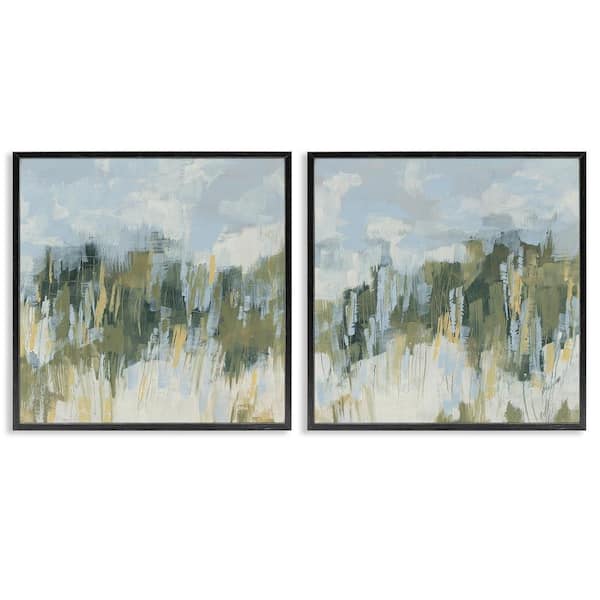 Abstract Brushed Landscape by June Erica Vess 2-Piece Black Framed Giclee Art Print Abstract 24 in. x 24 in.