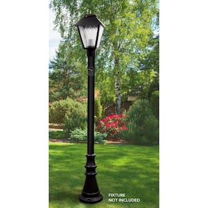 6 ft. Black Outdoor Lamp Post with Convenience Outlet fits 3 in. Post Top Fixtures