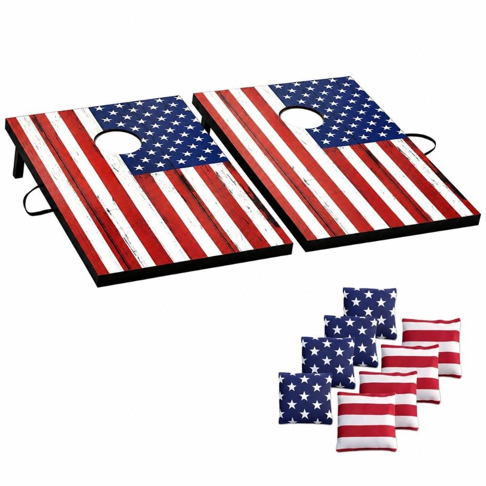 3 ft. x 2 ft. Portable Tailgate Cornhole Board Game Set with 2 MDF Boards and 8 All-Weather Bean Bags