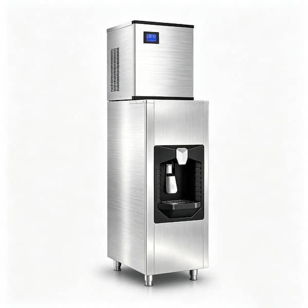 22.2 in. Commercial Ice Maker 650 lbs./24 H Freestanding Stainless Steel Ice Maker Full Size Cubes with 300 lbs. Storage