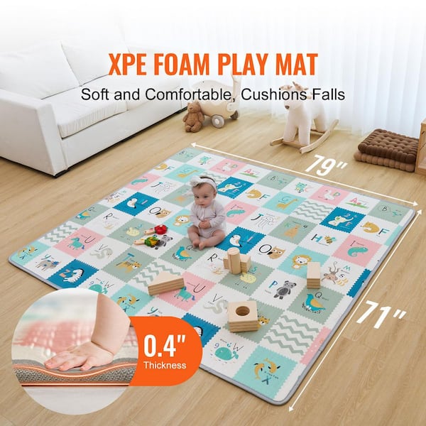 SKYSHALO Baby Play Mat, 71 x 79 Extra Large Baby Crawling