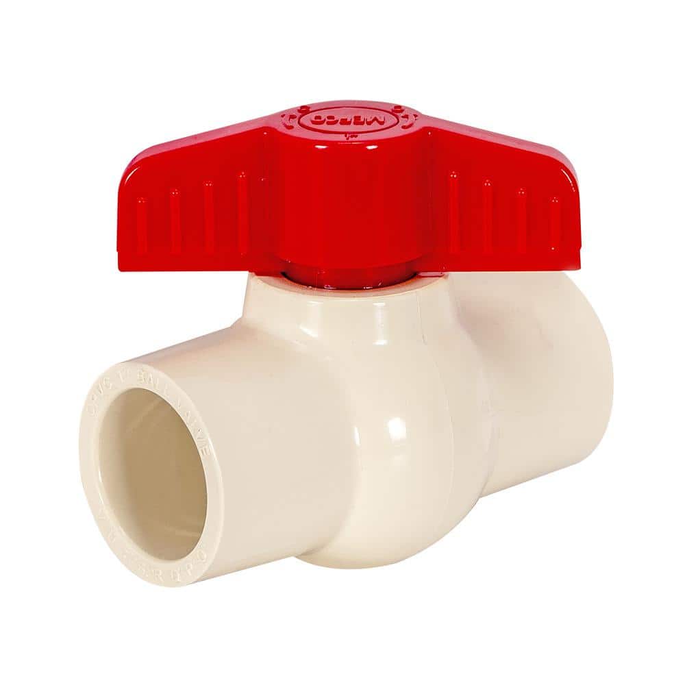 1 1/4" Gray PVC Sch 80 Ball Valve NSF Approved 270S114 Solvent Ends 