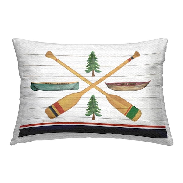 Stupell Industries Rustic Cabin Oars Multi-Color Rectangular Outdoor Throw Pillow