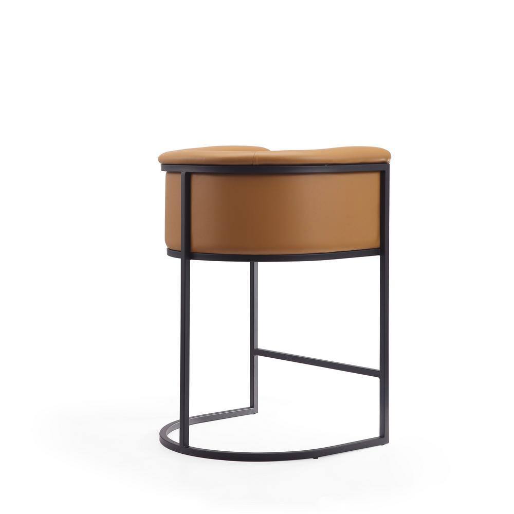 Cosmopolitan 24" Camel and Black Metal Counter Stool Set