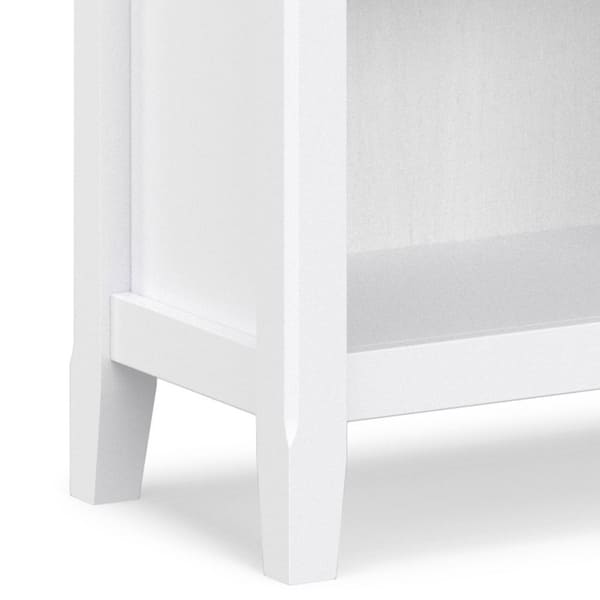 Amherst 70 in. Tall White Solid Wood 5-Shelf Transitional Bookcase with Adjustable Shelves and Tapered Legs