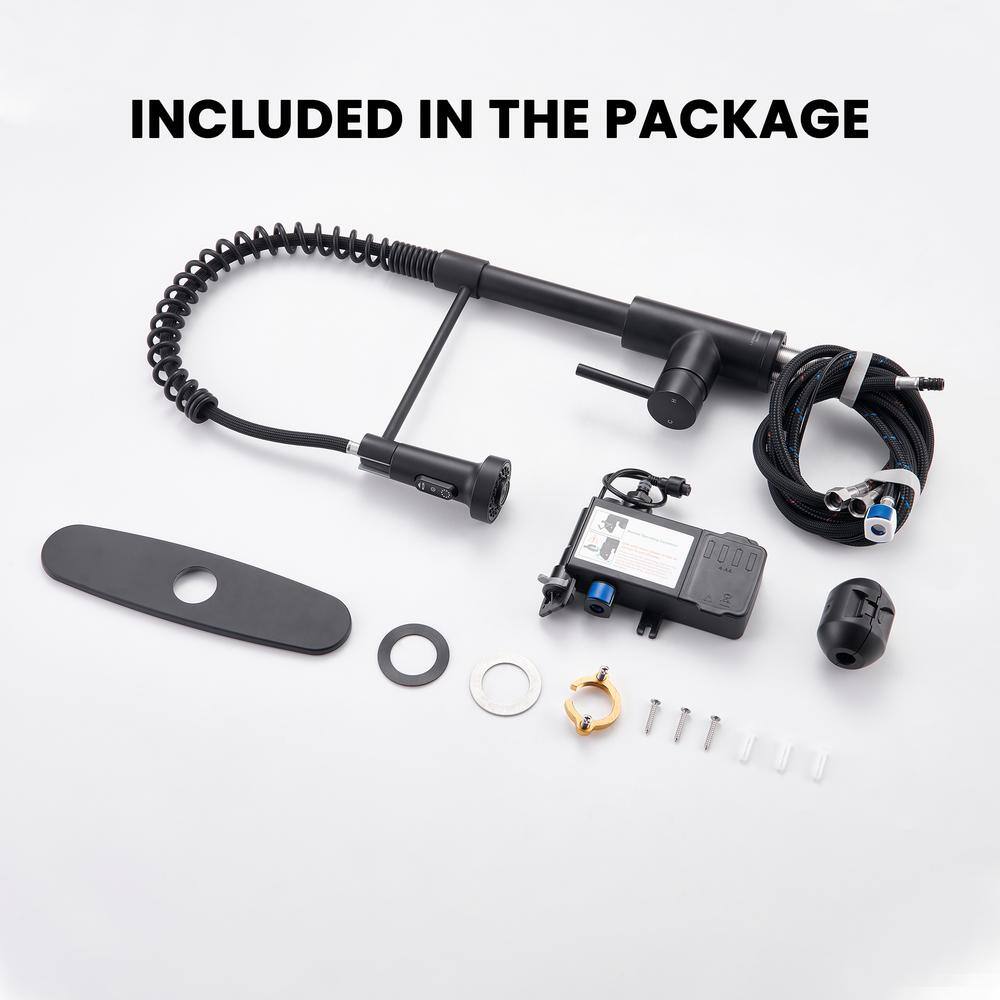 Matte Black Stainless Steel Pull Down Kitchen Faucet with Touchless Sensor