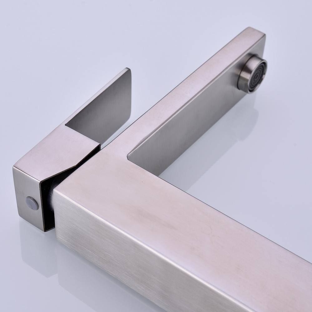Brushed Nickel Single Handle High Arc Bathroom Faucet