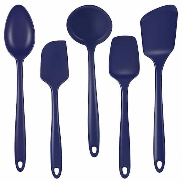 5-Piece Silicone Kitchen Utensils Set Food-Grade Heat Resistant to 446 Degrees F Non-Stick Dishwasher