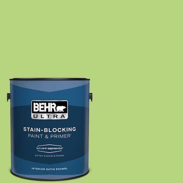 BEHR ULTRA 1 gal. #420B-4 Tart Apple Extra Durable Satin Enamel Interior Paint & Primer