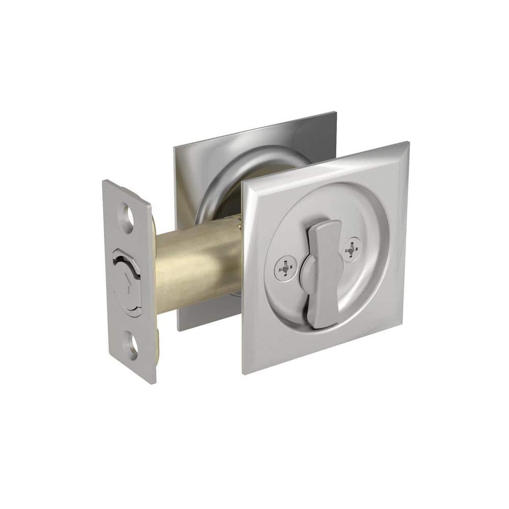 Onward 2 7/16 in. (62 mm) Brushed Nickel Square Pocket Door Privacy Pul
