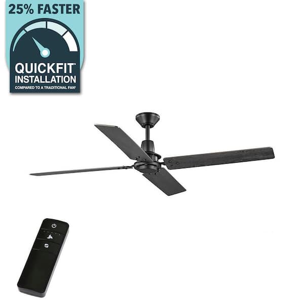 Gatson 60 in. Indoor Matte Black Ceiling Fan with DC Motor and Remote Control