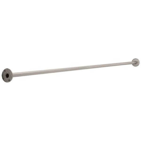 Franklin Brass 72 in. x 1 in. Concealed Screw Shower Curtain Rod with Step-Style Flanges in Brushed Nickel